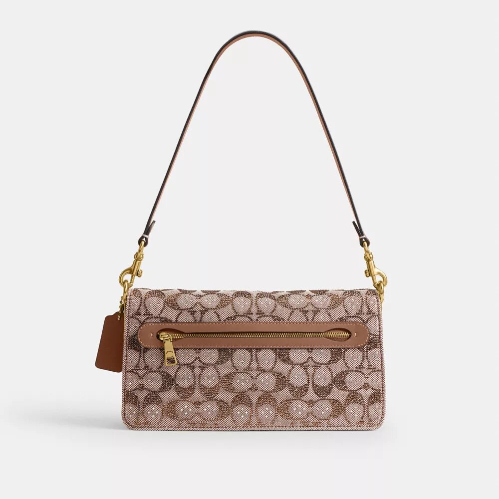 Tabby Shoulder Bag 26 in Crystal Signature Jacquard