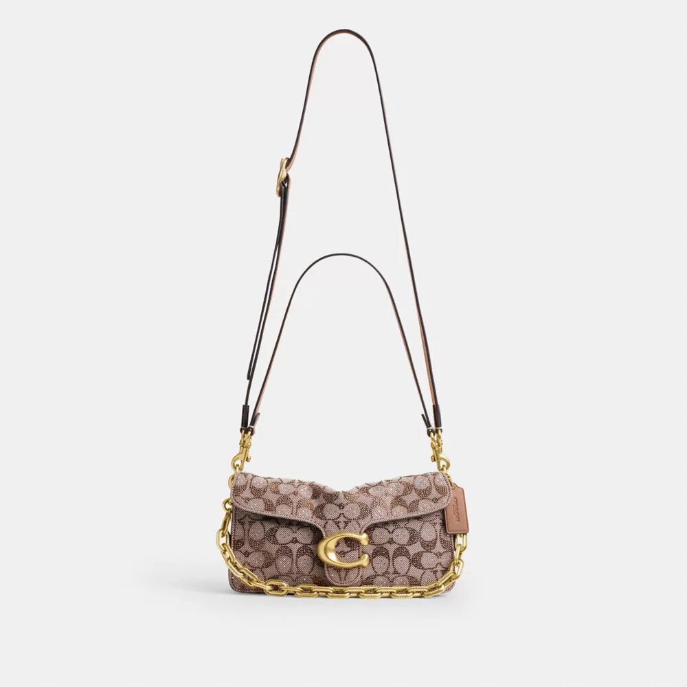 Tabby Shoulder Bag 26 in Crystal Signature Jacquard