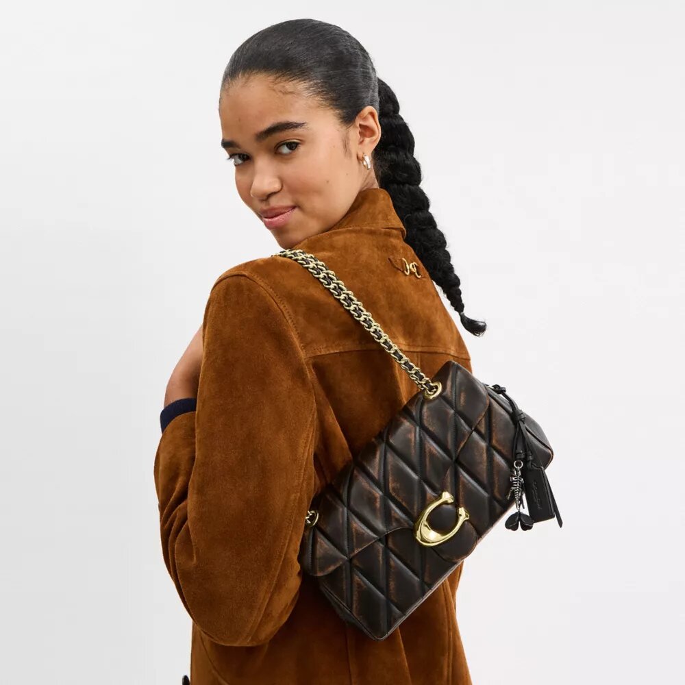 Tabby Shoulder Bag 26 in Loved Leather with Quilting