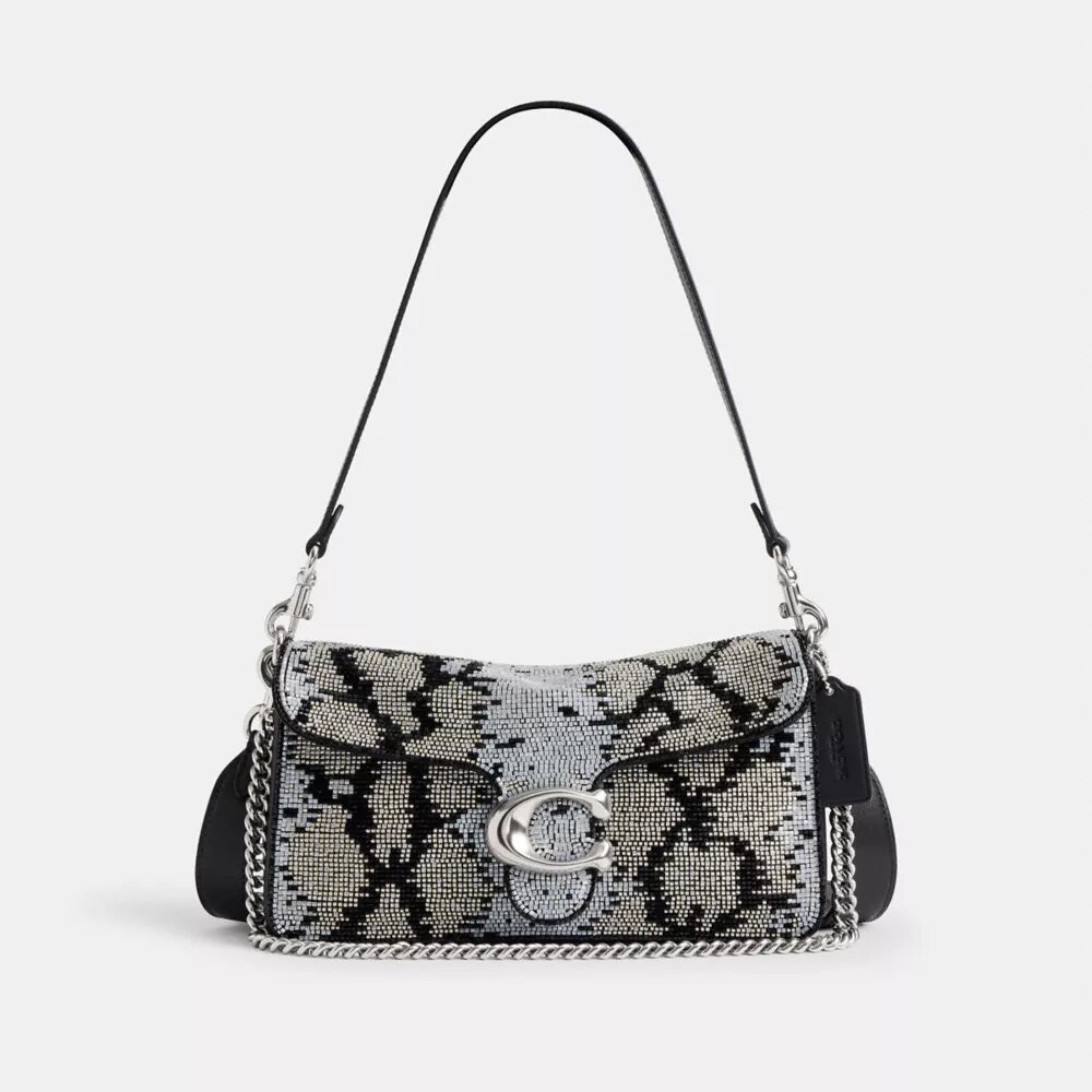 Tabby Shoulder Bag 26 with Beaded Snake