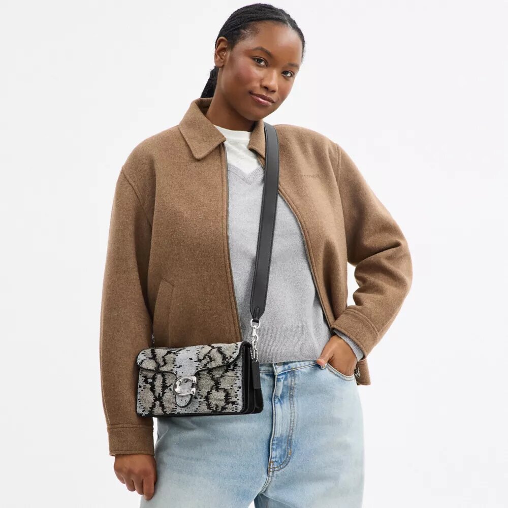 Tabby Shoulder Bag 26 with Beaded Snake