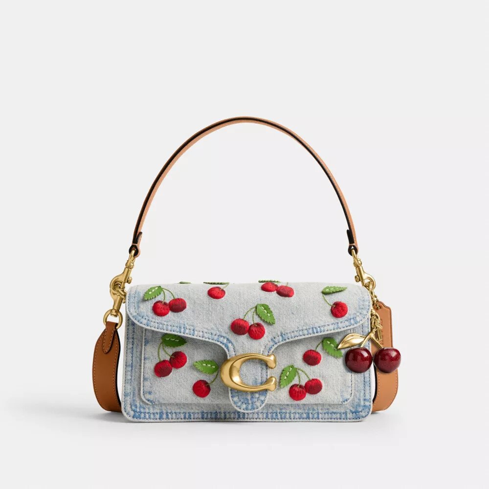 Tabby Shoulder Bag 26 with Cherry Embroidery