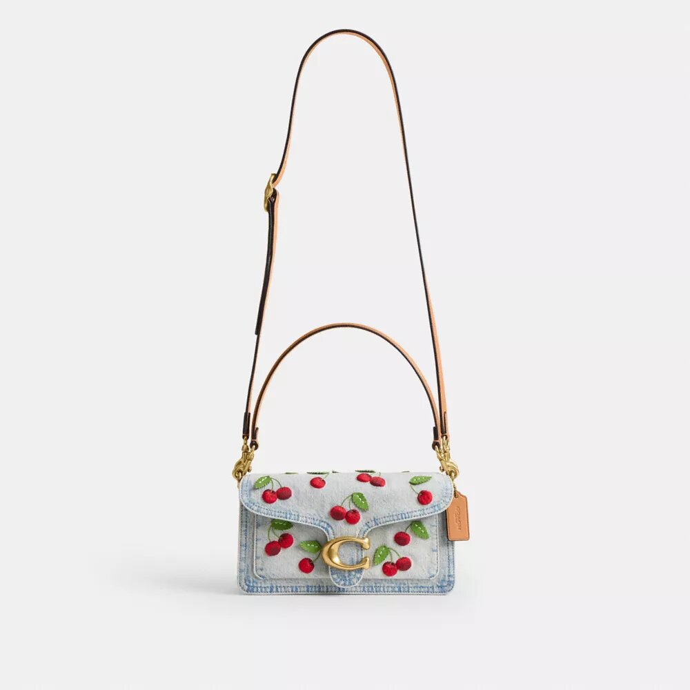 Tabby Shoulder Bag 26 with Cherry Embroidery