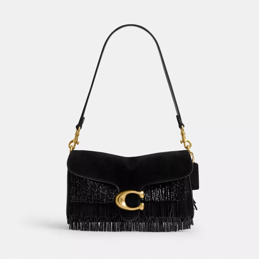 Tabby Shoulder Bag 26 with Crystal Beaded Fringe