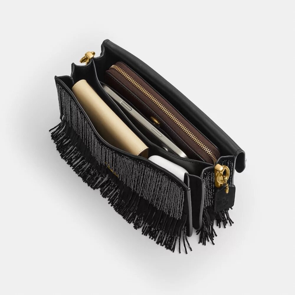 Tabby Shoulder Bag 26 with Crystal Beaded Fringe