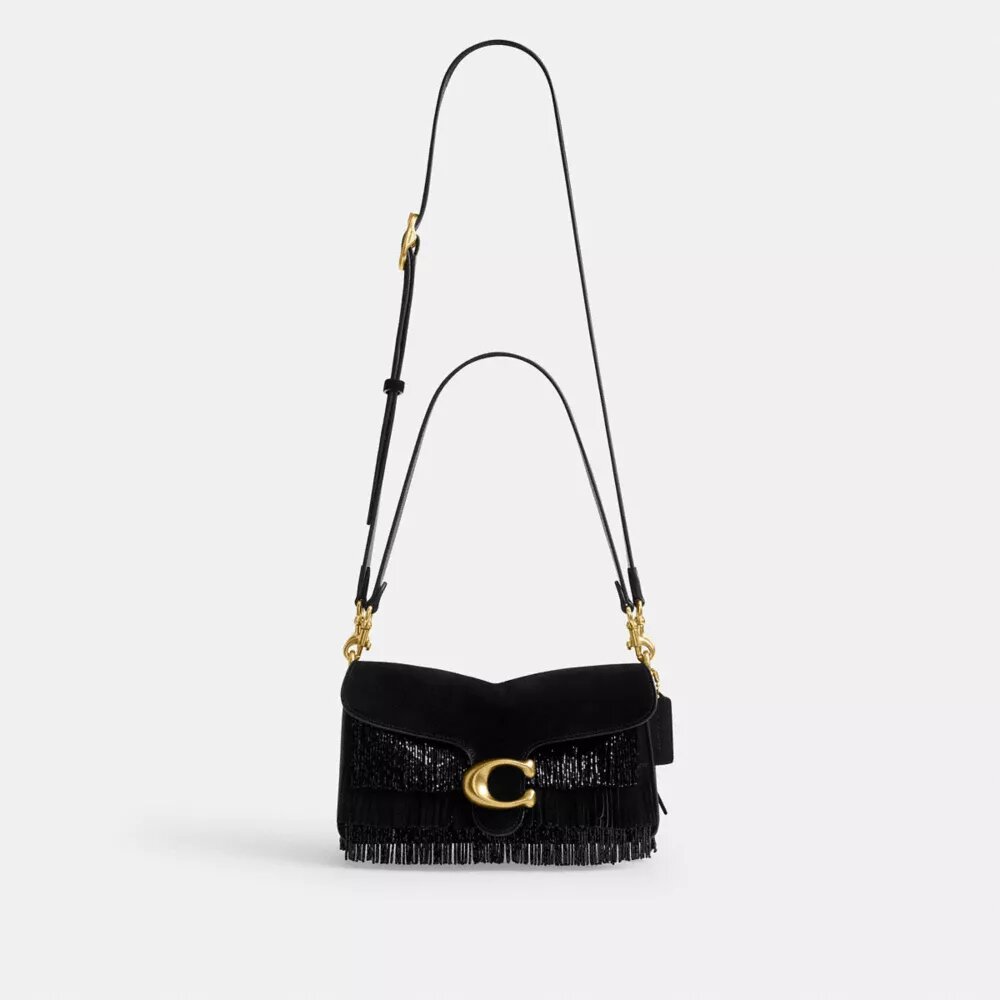 Tabby Shoulder Bag 26 with Crystal Beaded Fringe
