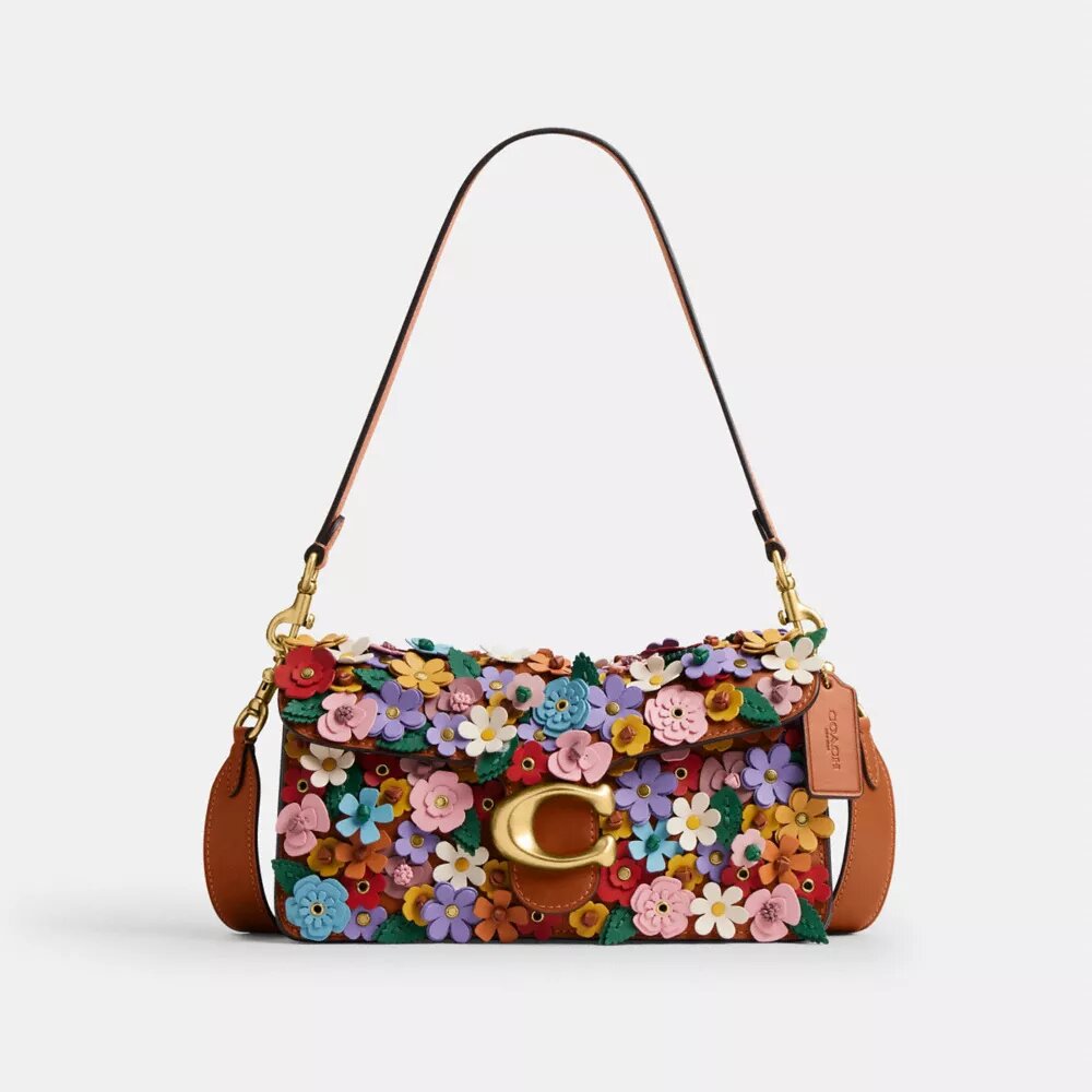 Tabby Shoulder Bag 26 with Floral Applique