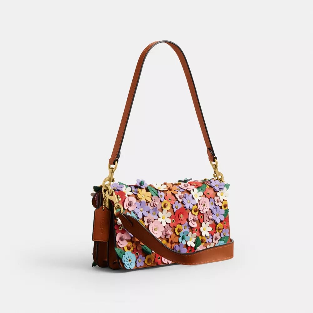 Tabby Shoulder Bag 26 with Floral Applique