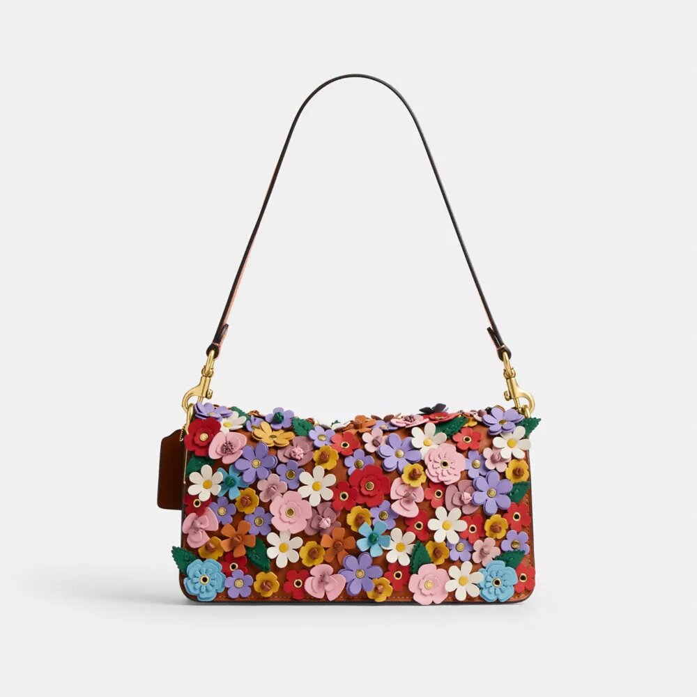 Tabby Shoulder Bag 26 with Floral Applique