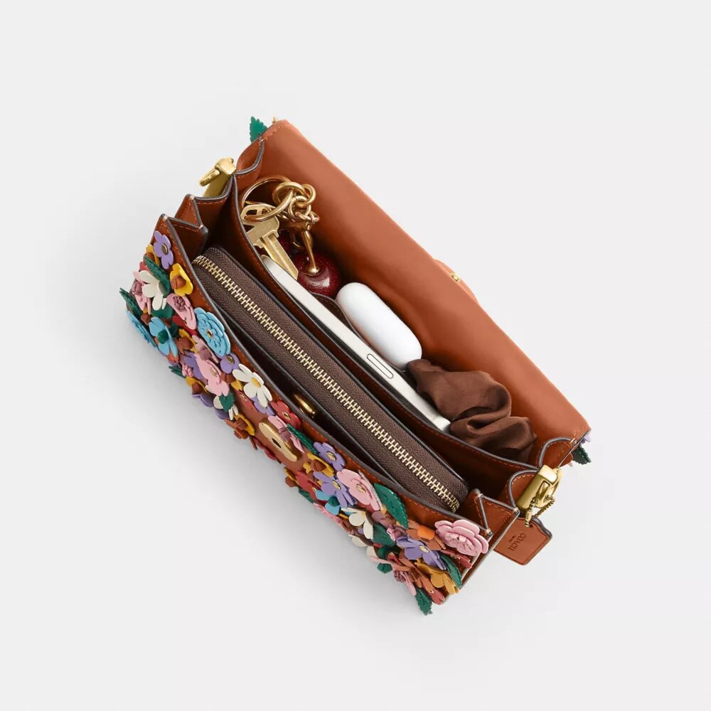Tabby Shoulder Bag 26 with Floral Applique