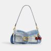 Tabby Shoulder Bag 26 with Repurposed Denim Patchwork
