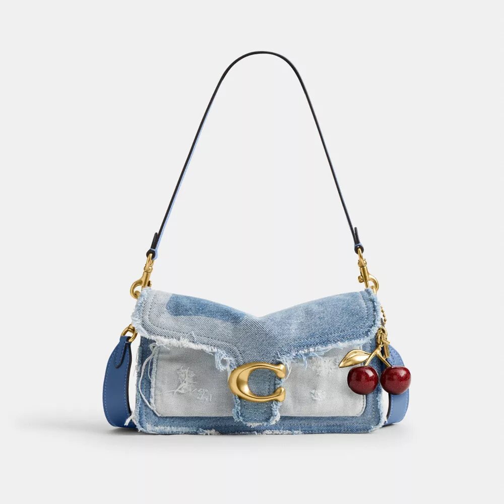 Tabby Shoulder Bag 26 with Repurposed Denim Patchwork