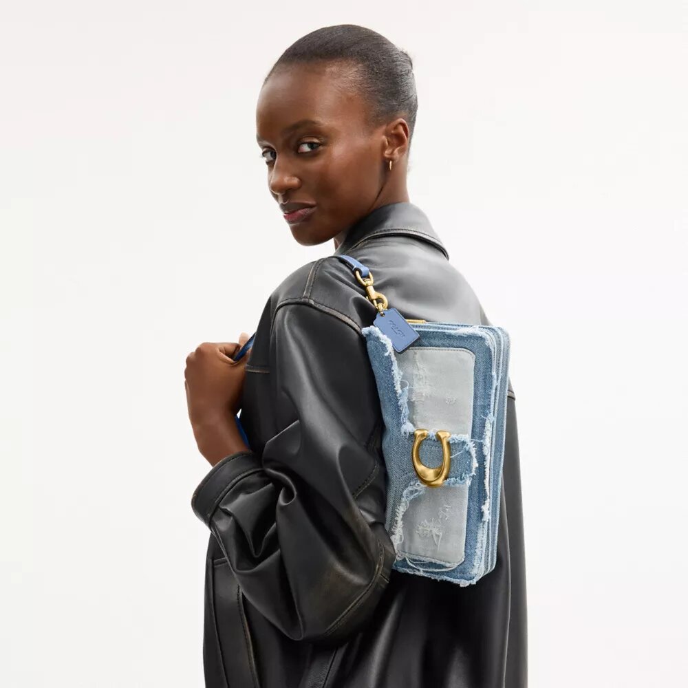 Tabby Shoulder Bag 26 with Repurposed Denim Patchwork
