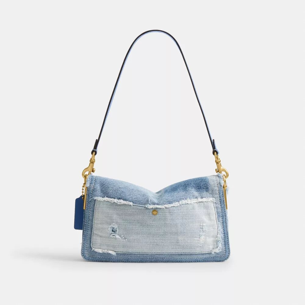 Tabby Shoulder Bag 26 with Repurposed Denim Patchwork