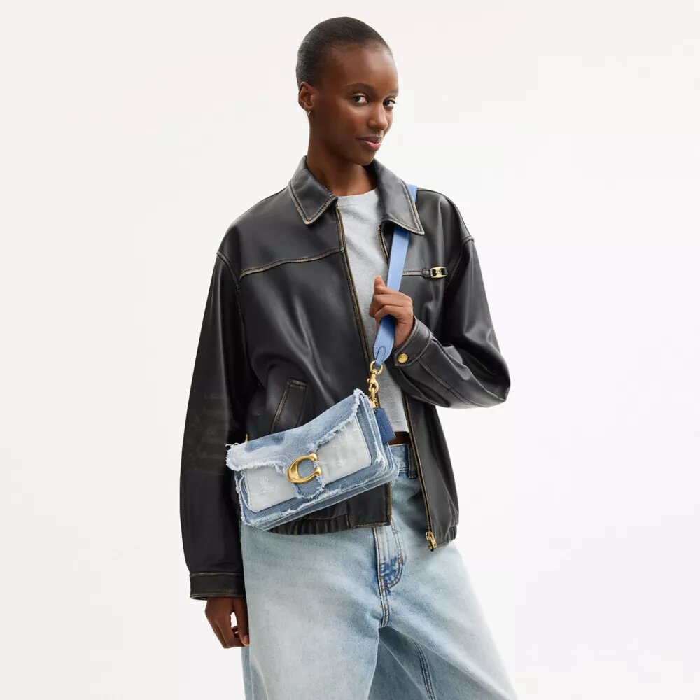Tabby Shoulder Bag 26 with Repurposed Denim Patchwork