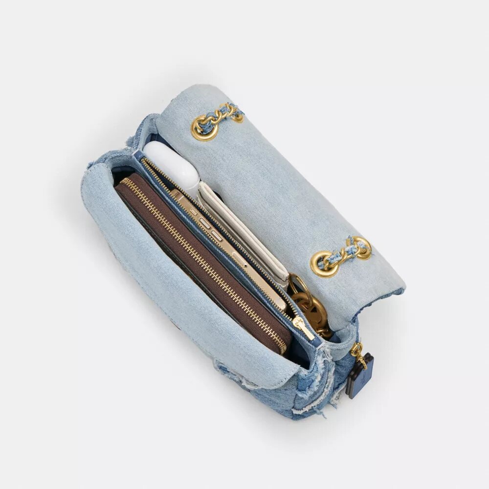 Tabby Shoulder Bag 26 with Repurposed Denim Patchwork Quilting