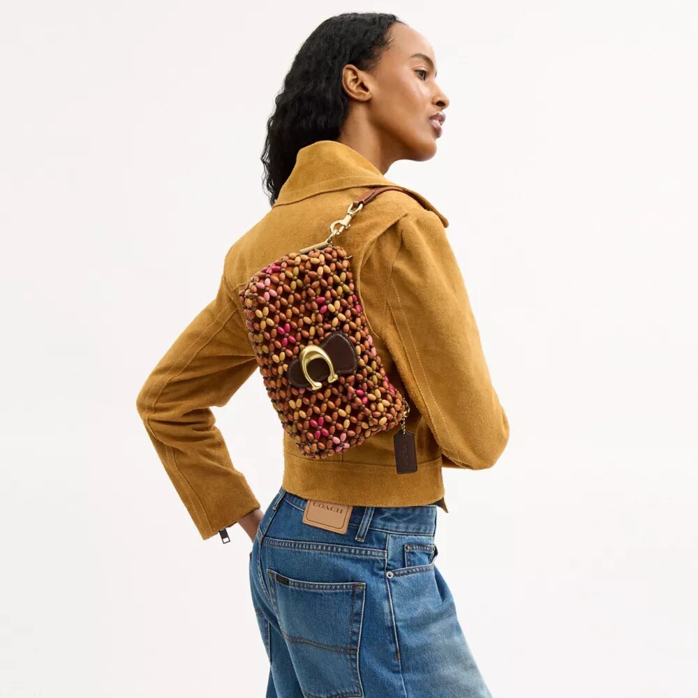 Tabby Shoulder Bag 26 with Wooden Beading