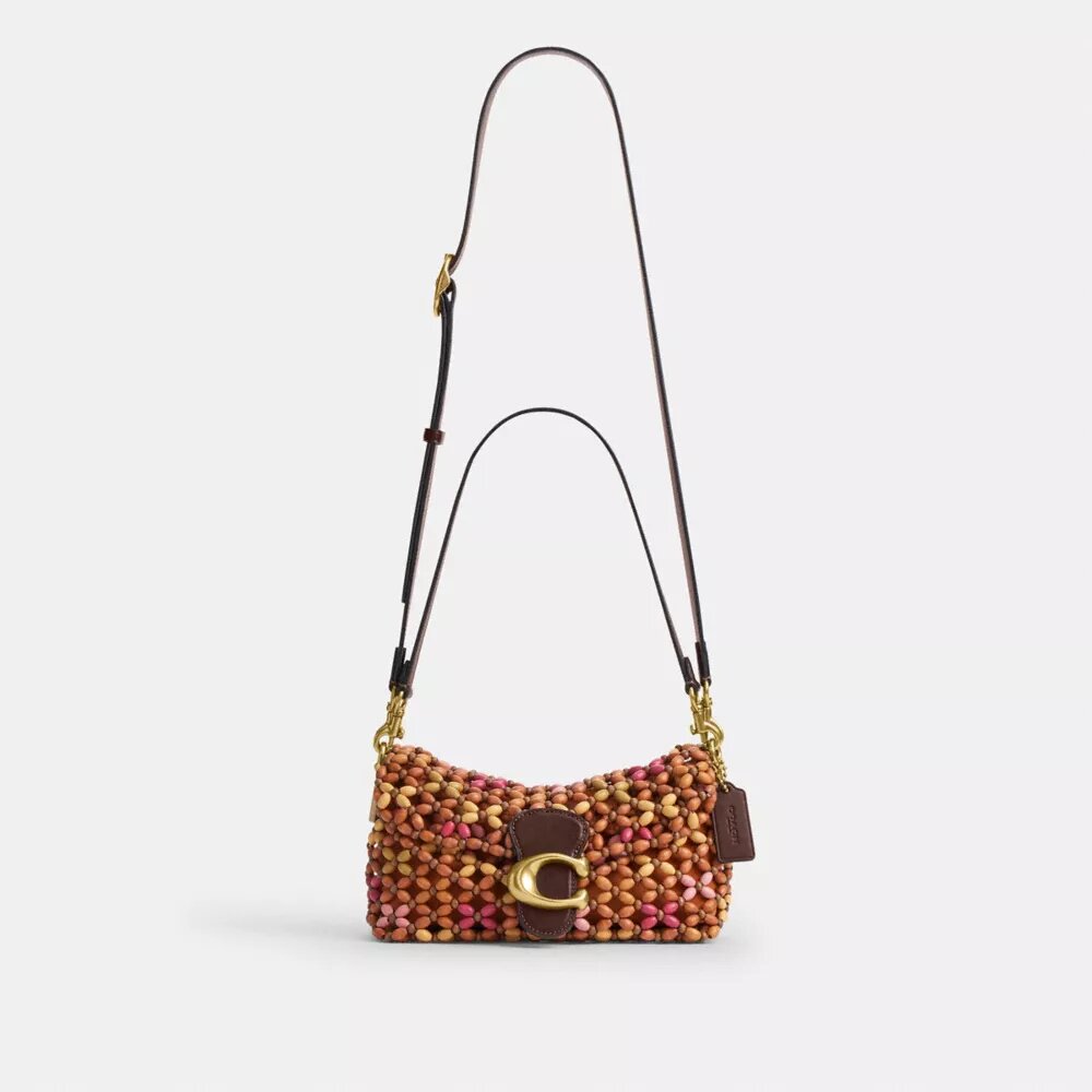Tabby Shoulder Bag 26 with Wooden Beading