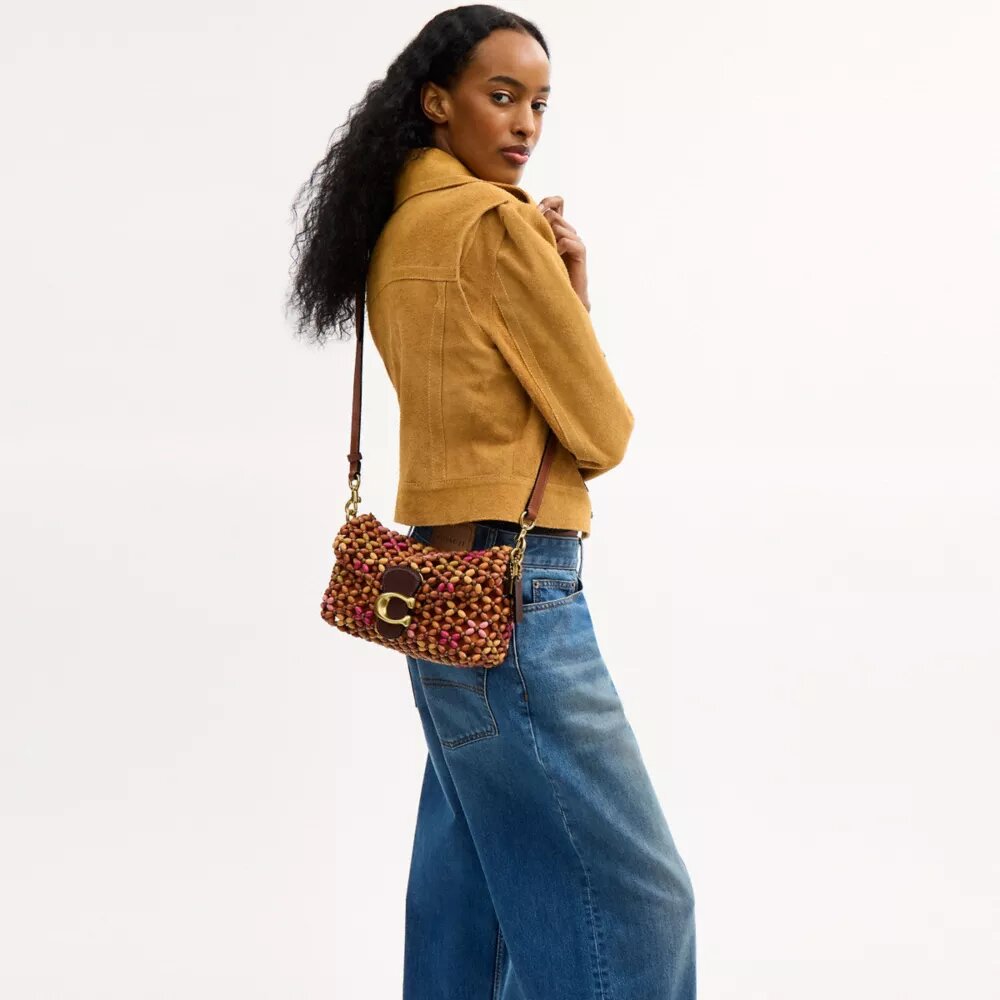Tabby Shoulder Bag 26 with Wooden Beading