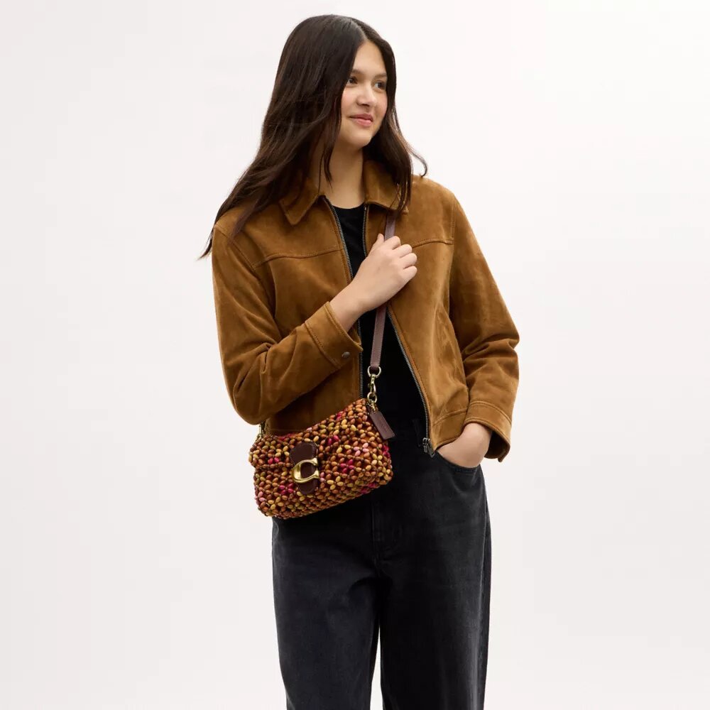 Tabby Shoulder Bag 26 with Wooden Beading