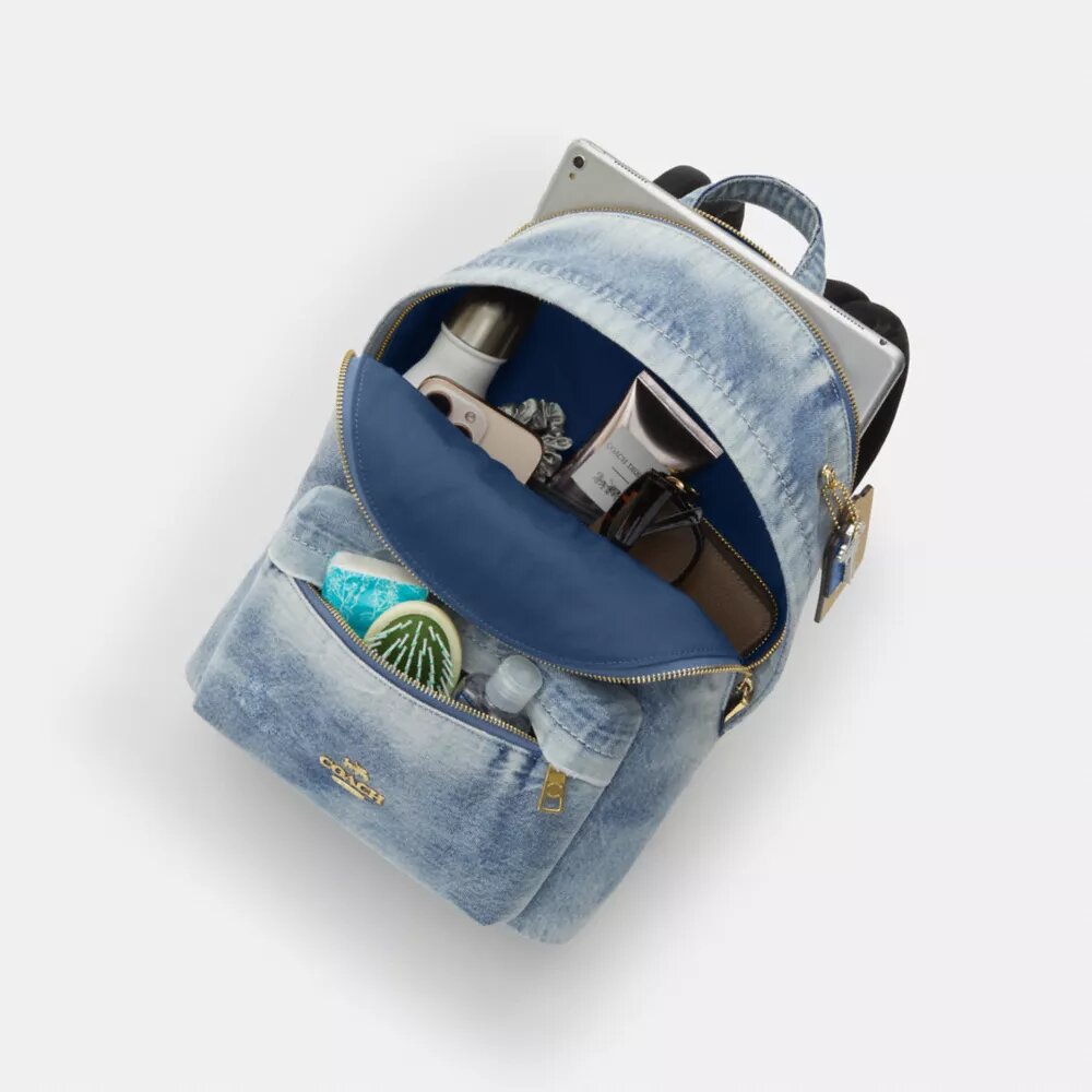 Taylor Small Backpack in Loved Denim