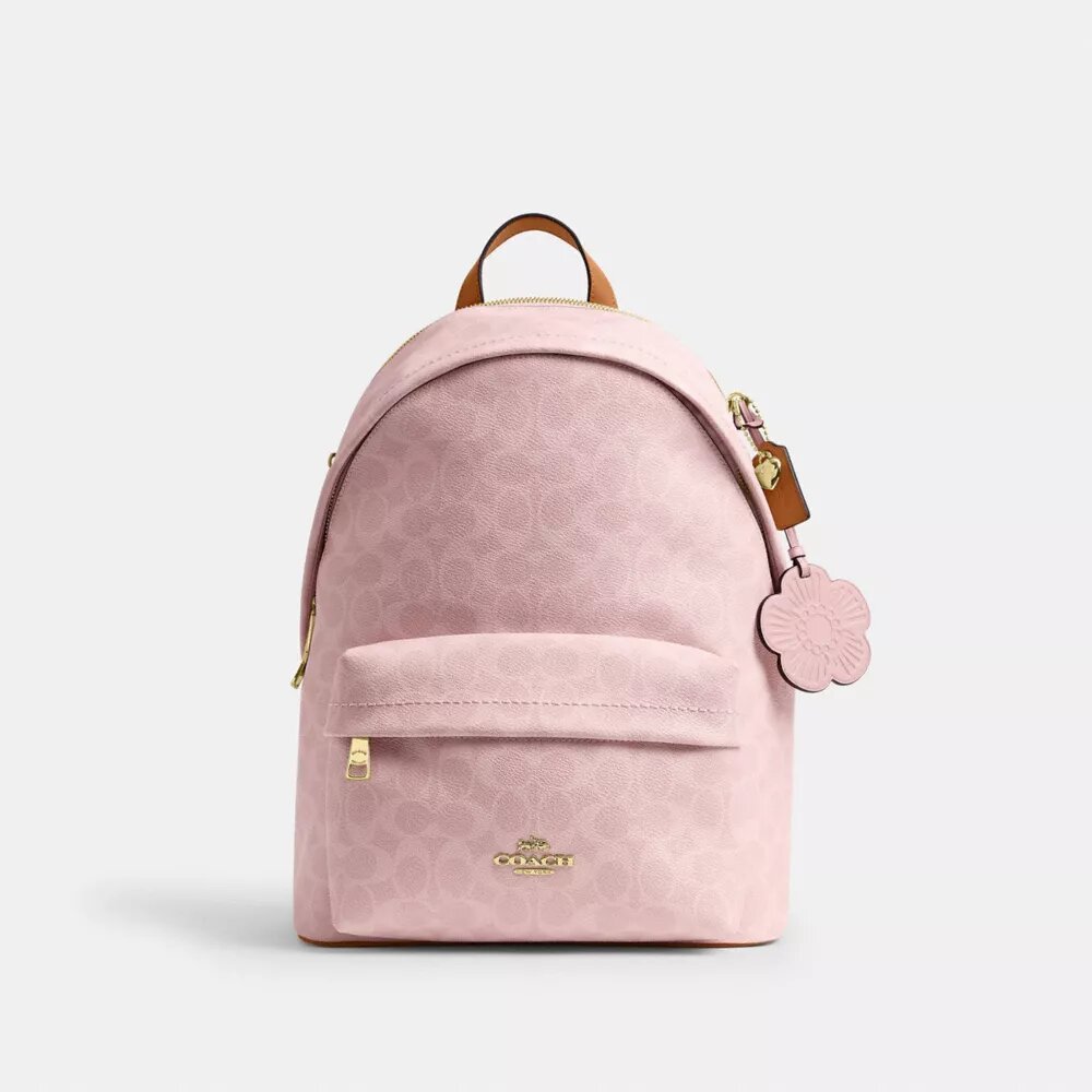 Taylor Small Backpack in Signature Canvas with Charms