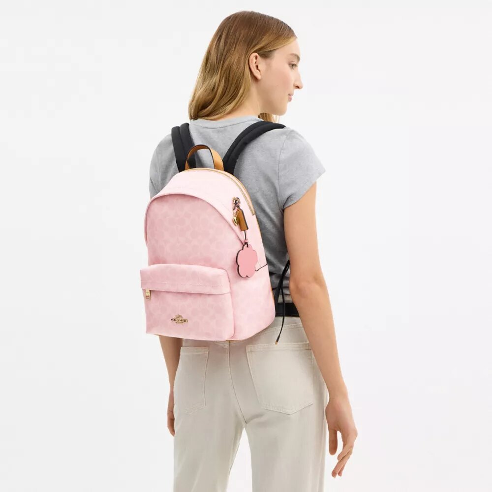 Taylor Small Backpack in Signature Canvas with Charms