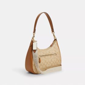 Teri Hobo Bag in Signature Canvas with Stripe