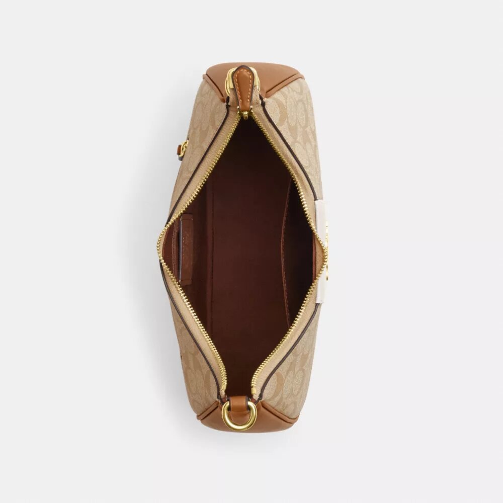 Teri Hobo Bag in Signature Canvas with Stripe