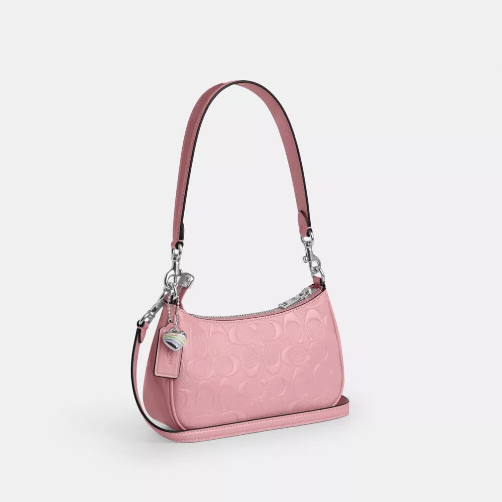 Teri Mini Crossbody Bag in Signature Leather with Heart Charm