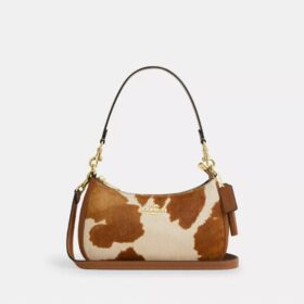 Teri Shoulder Bag in Haircalf with Cow Print