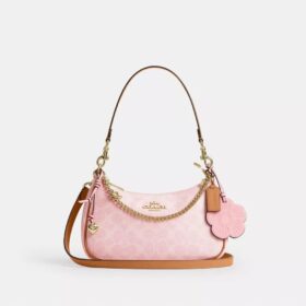 Teri Shoulder Bag in Signature Canvas with Charms