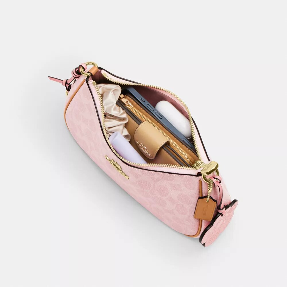 Teri Shoulder Bag in Signature Canvas with Charms