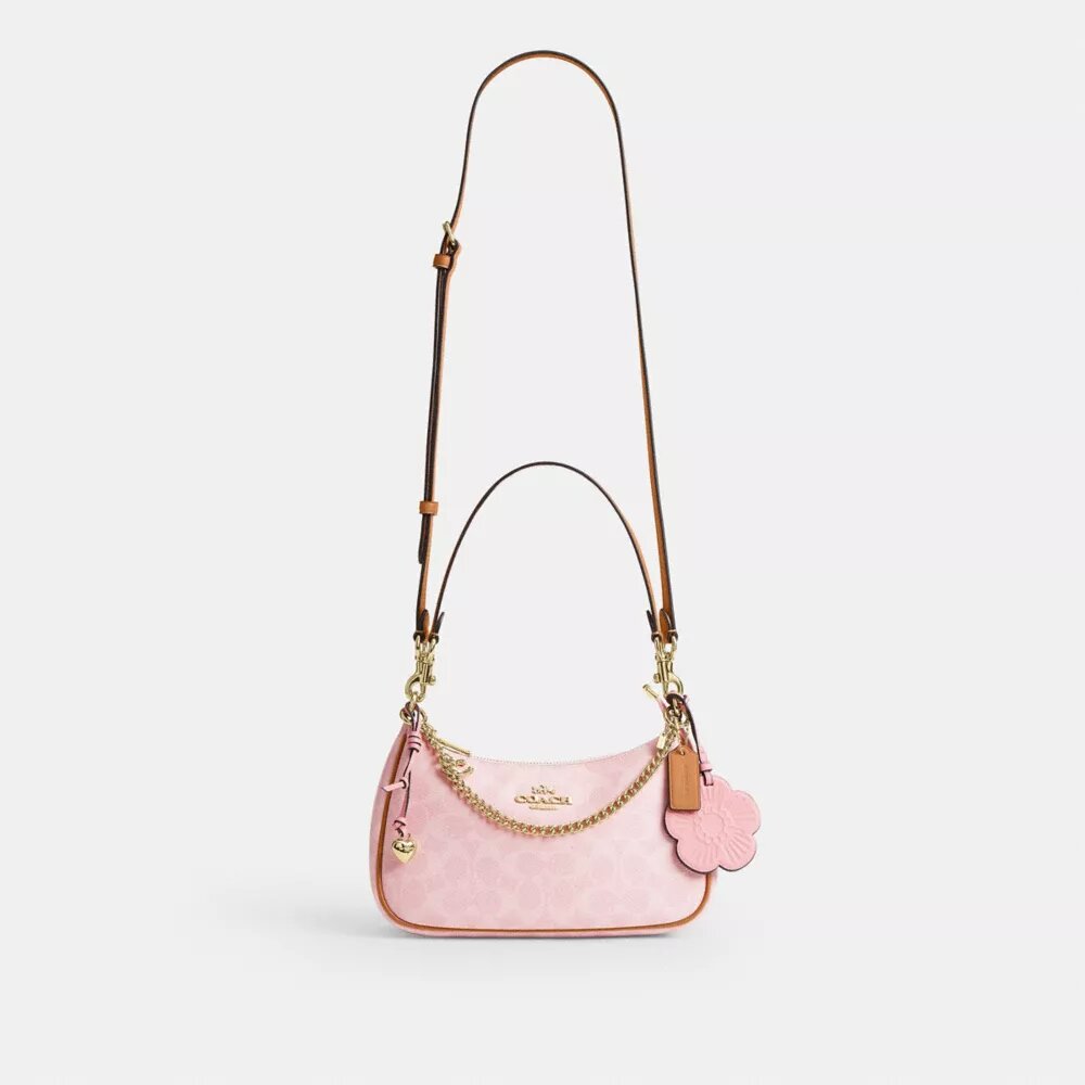 Teri Shoulder Bag in Signature Canvas with Charms