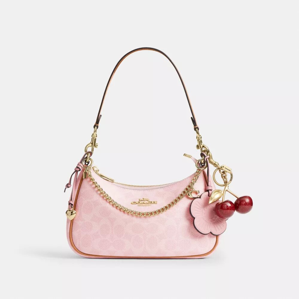 Teri Shoulder Bag in Signature Canvas with Charms