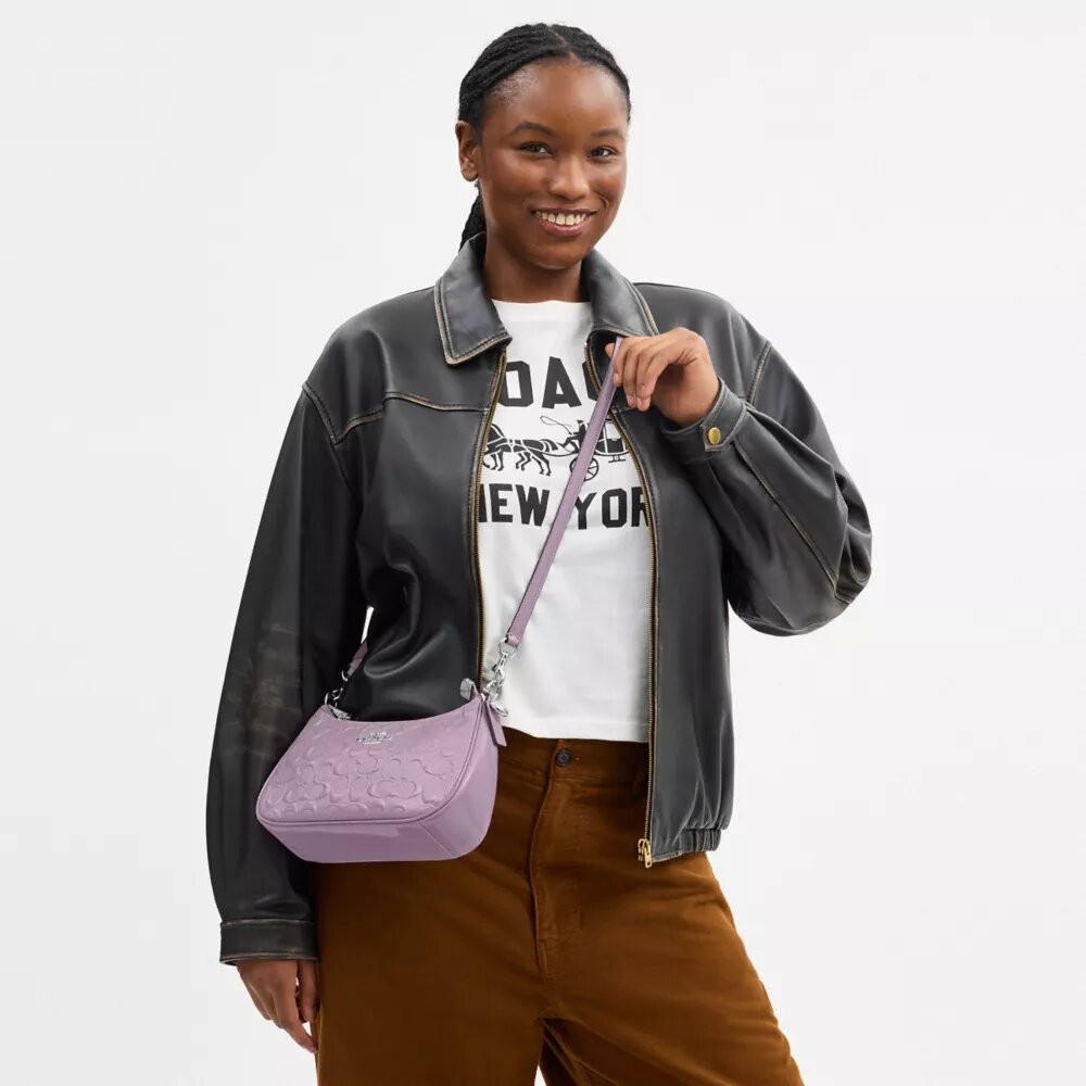 Teri Shoulder Bag in Signature Leather with Heart Charm