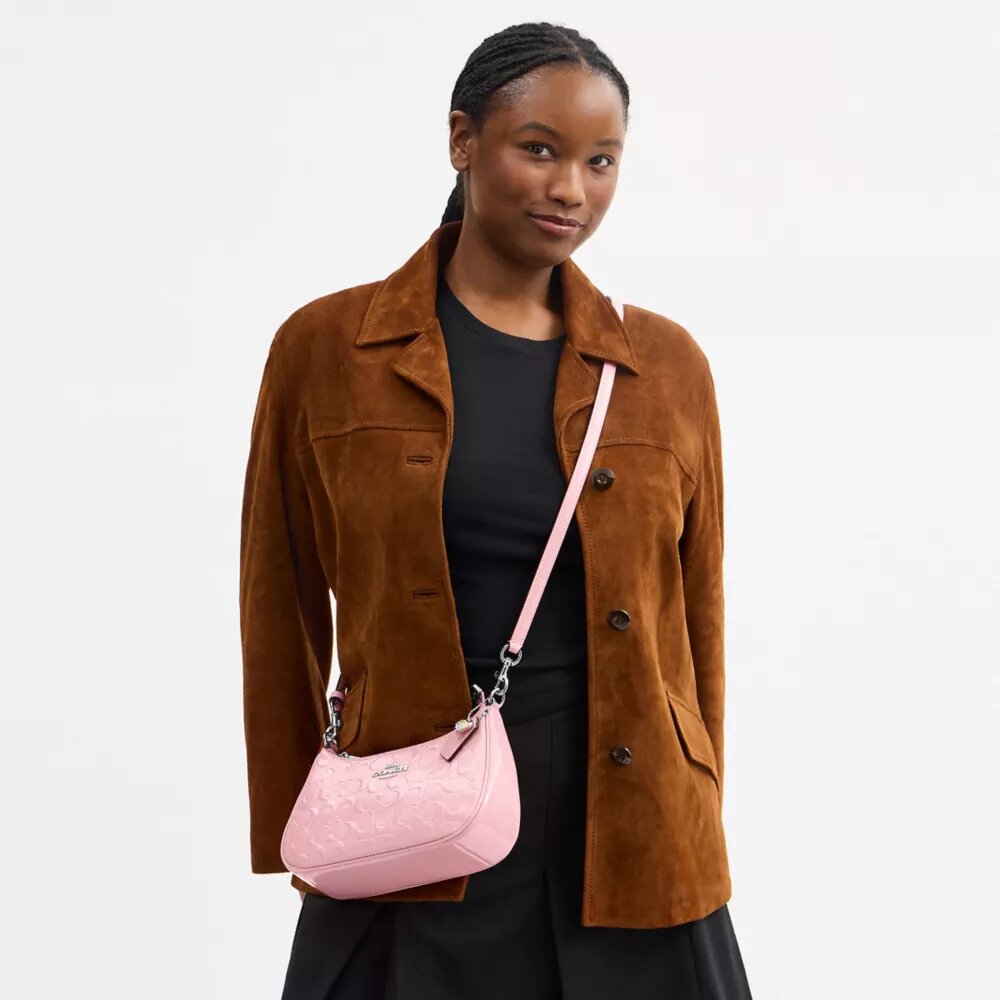 Teri Shoulder Bag in Signature Leather with Heart Charm