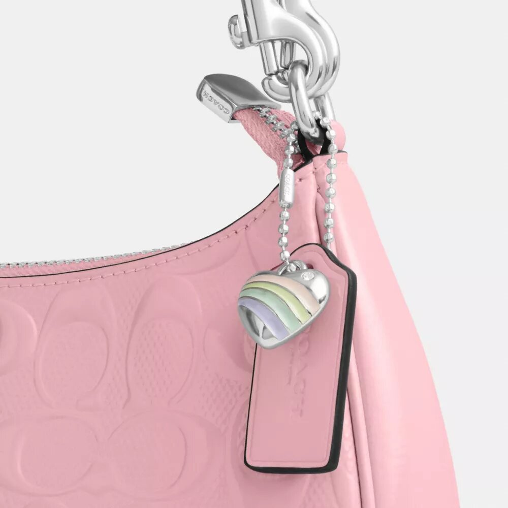Teri Shoulder Bag in Signature Leather with Heart Charm