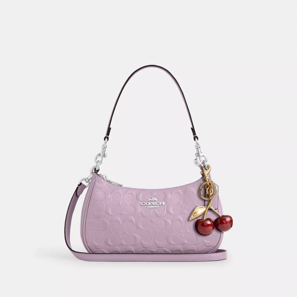 Teri Shoulder Bag in Signature Leather with Heart Charm