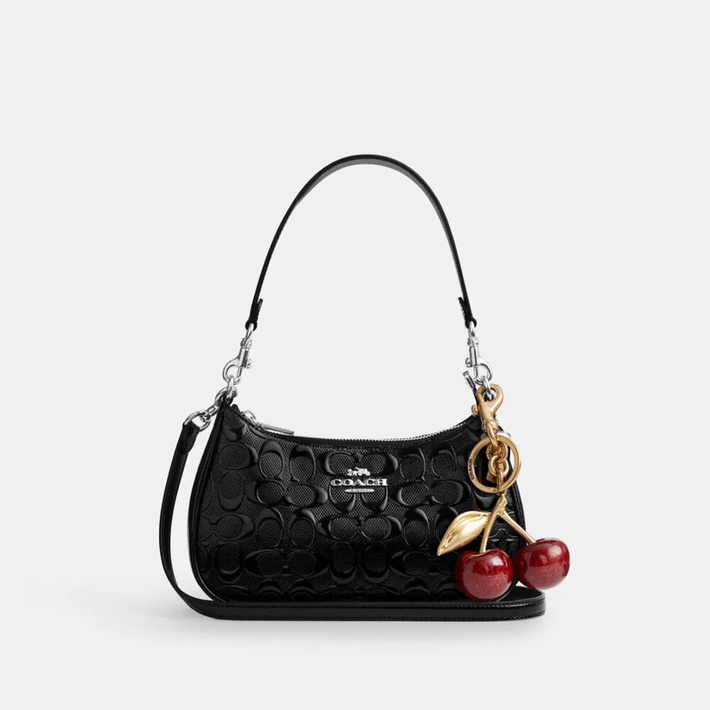 Teri Shoulder Bag in Signature Leather with Heart Charm