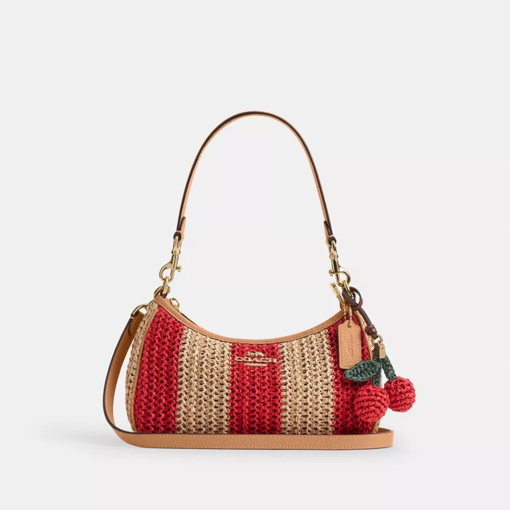 Teri Shoulder Bag with Stripes and Charm