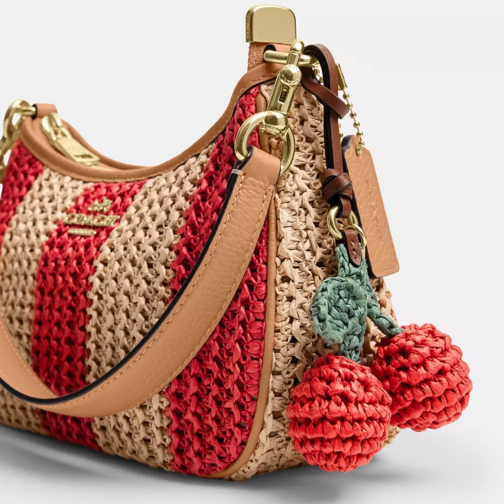 Teri Shoulder Bag with Stripes and Charm