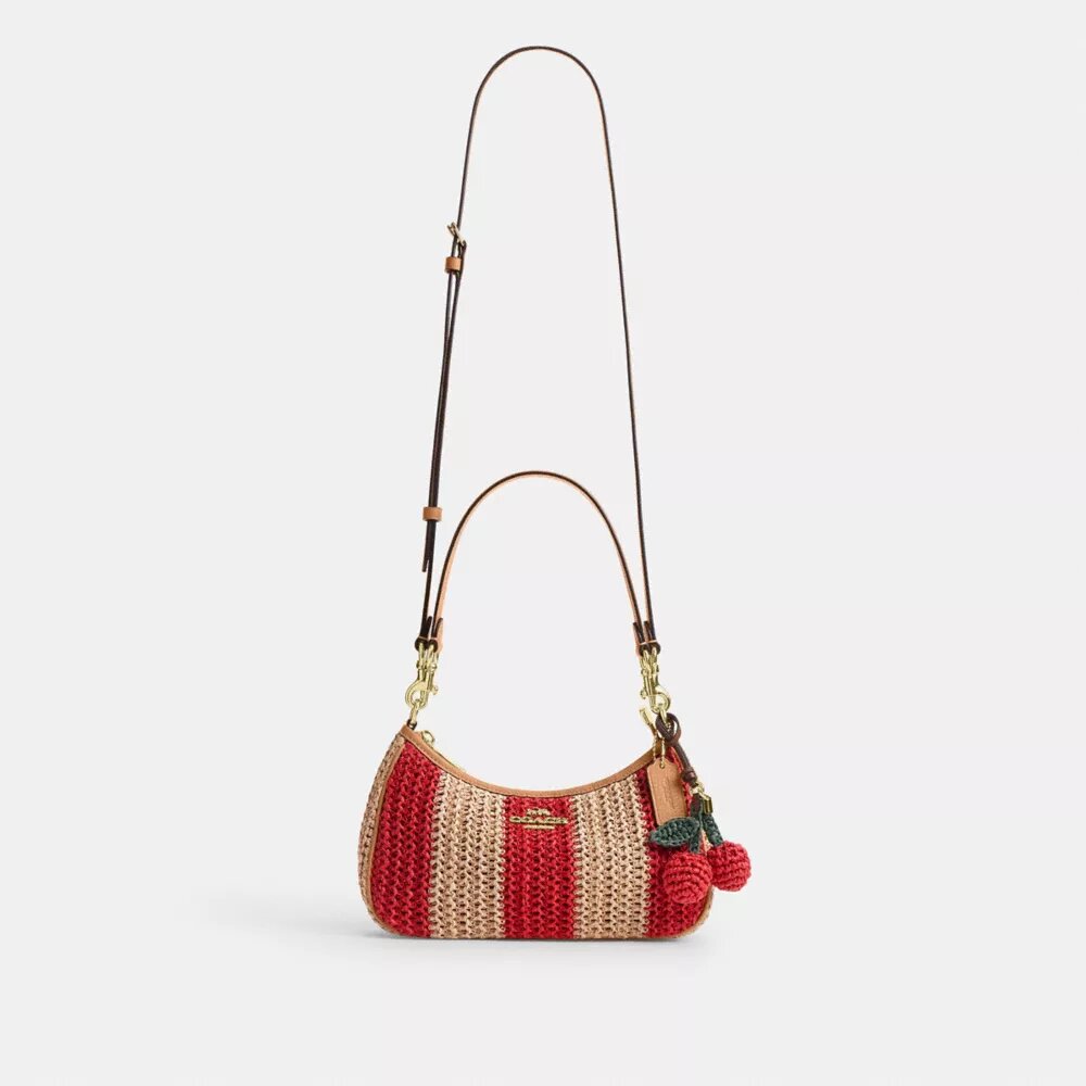 Teri Shoulder Bag with Stripes and Charm