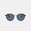 Textured Metal Round Sunglasses