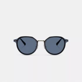 Textured Metal Round Sunglasses