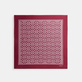 Textured Signature Print Silk Square Scarf