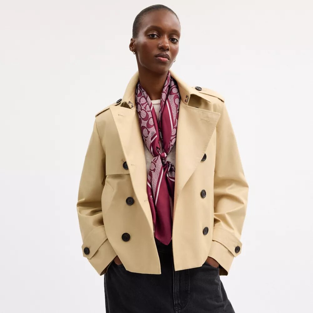 Textured Signature Print Silk Square Scarf