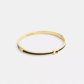 Thin Enamel Signature Hinged Bangle