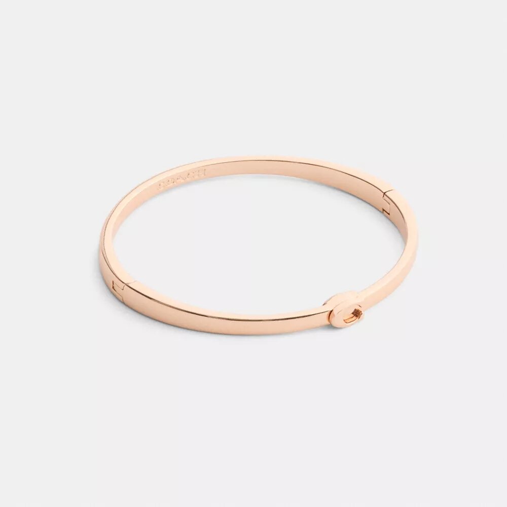 Thin Signature Hinged Bangle