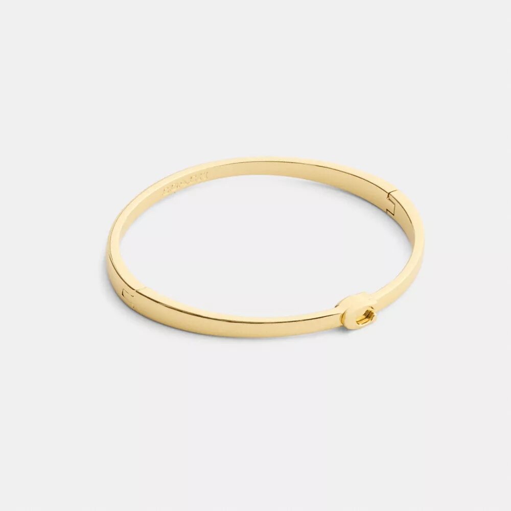 Thin Signature Hinged Bangle